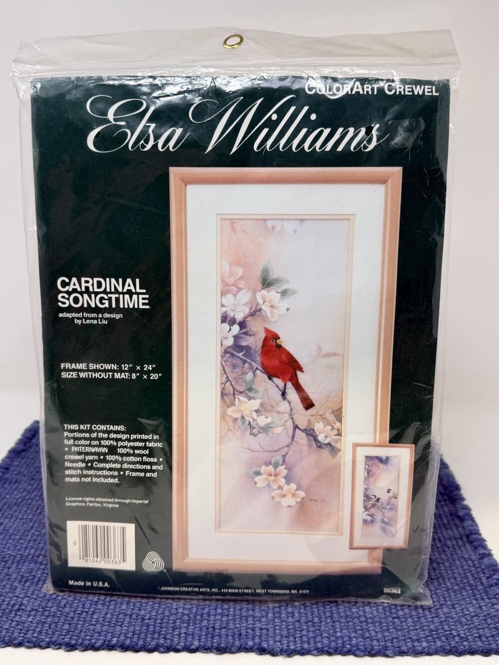 Elsa Williams "Cardinal Songtime" Johnson Creative Arts ColorArt Crewel 00363